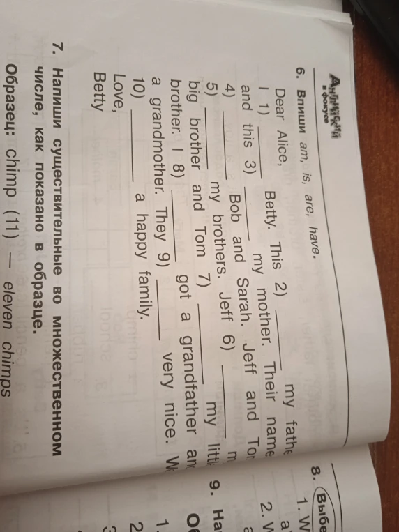 6. Впиши am, is, are, have.