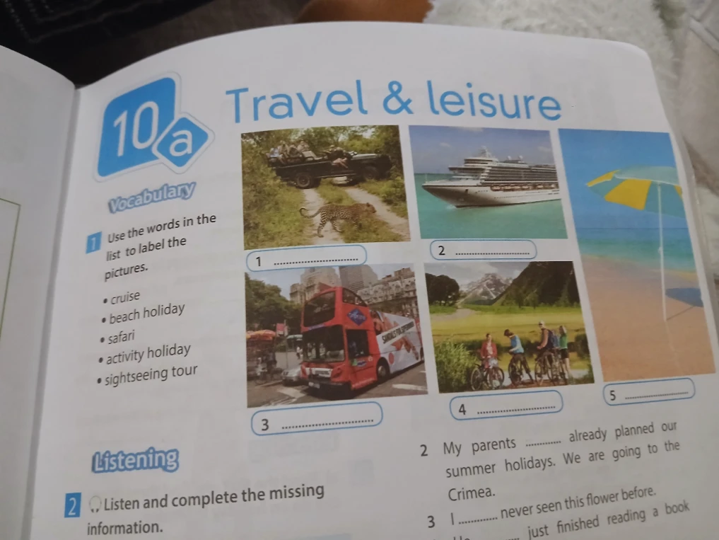 Use the words in the list to label the pictures.
