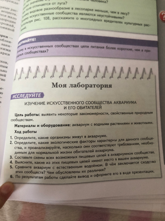 ИЗУЧЕНИЕ ИСКУССТВЕННОГО СООБЩЕСТВА АКВАРИУМА И ЕГО ОБИТАТЕЛЕЙ