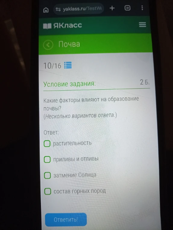 Какие факторы влияют на образование почвы?