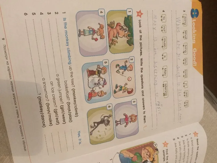 Look at the pictures. Write the questions and answers to them.