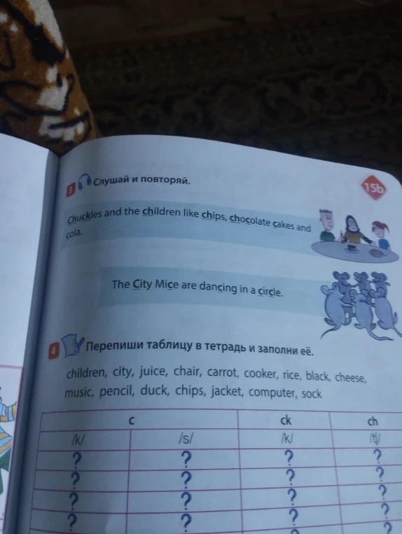 Перепиши таблицу в тетрадь и заполни её.