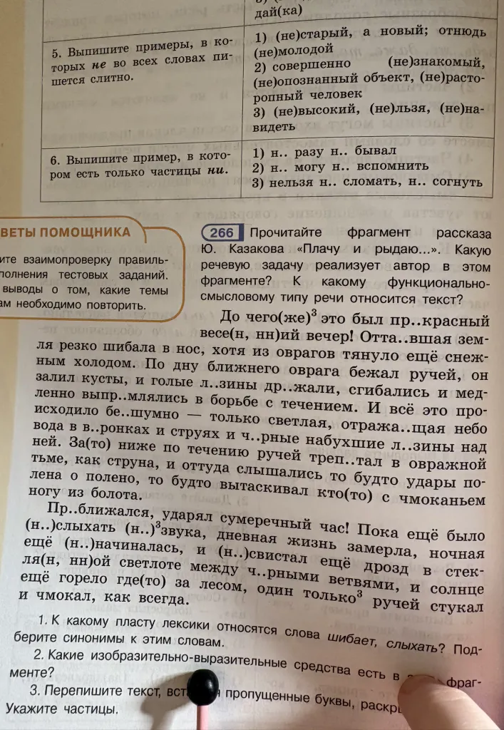 Перепишите текст, вставьте пропущенные буквы, раскройте скобки. Укажите частицы.