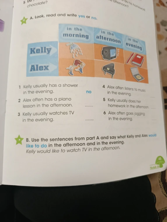 A. Look, read and write yes or no.