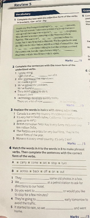 Complete the text with the adjective form of the verbs in brackets. Use -ed or -ing.