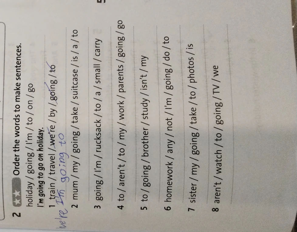Order the words to make sentences.