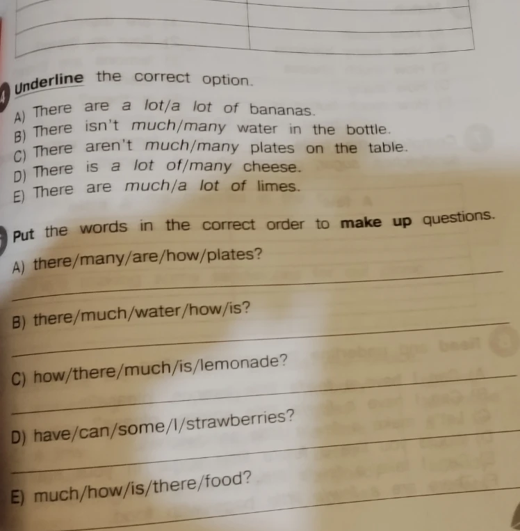 Underline the correct option.