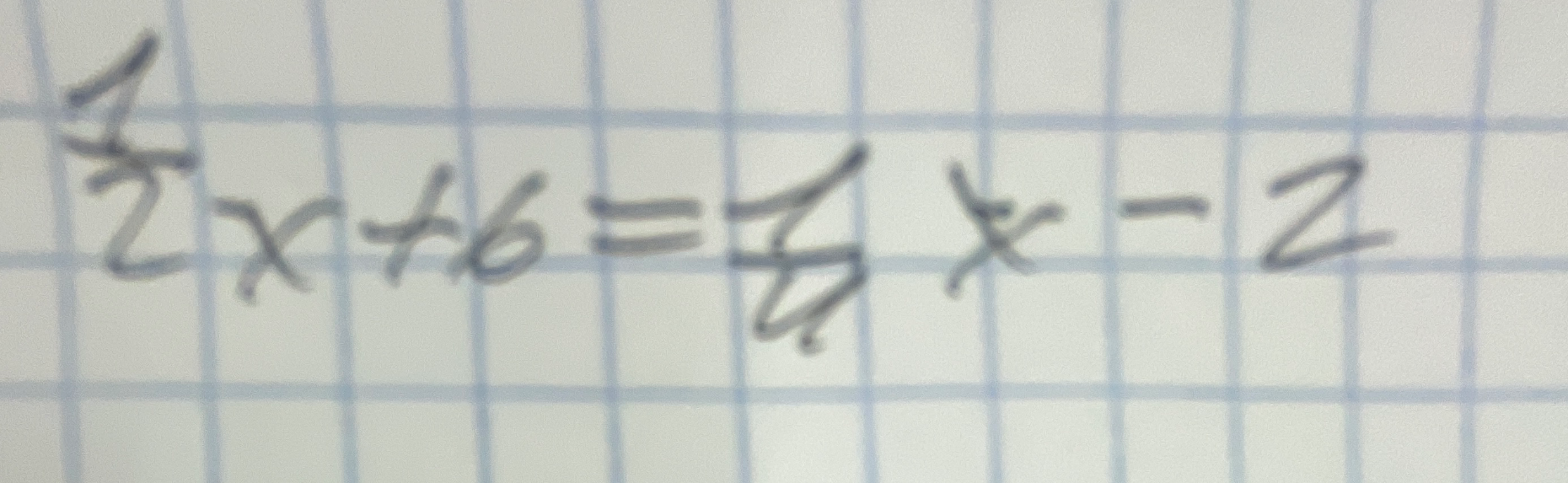 1/2 x + 6 = 1/4 x - 2