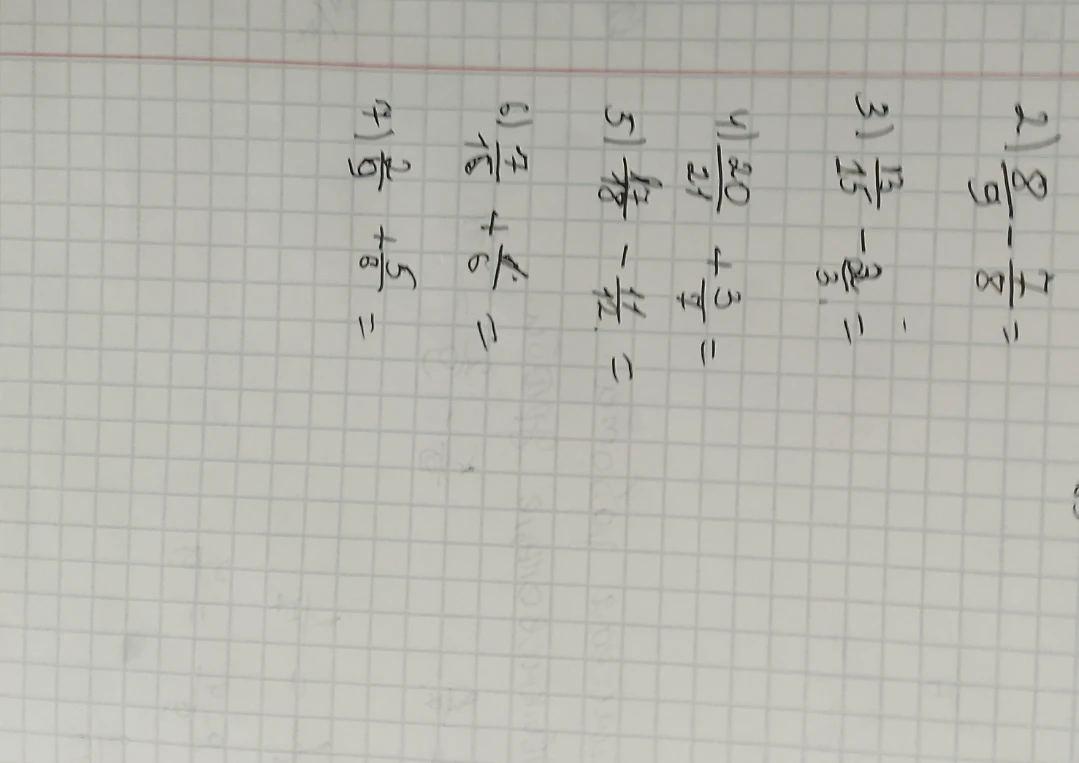 2) 8/9 - 7/8 =