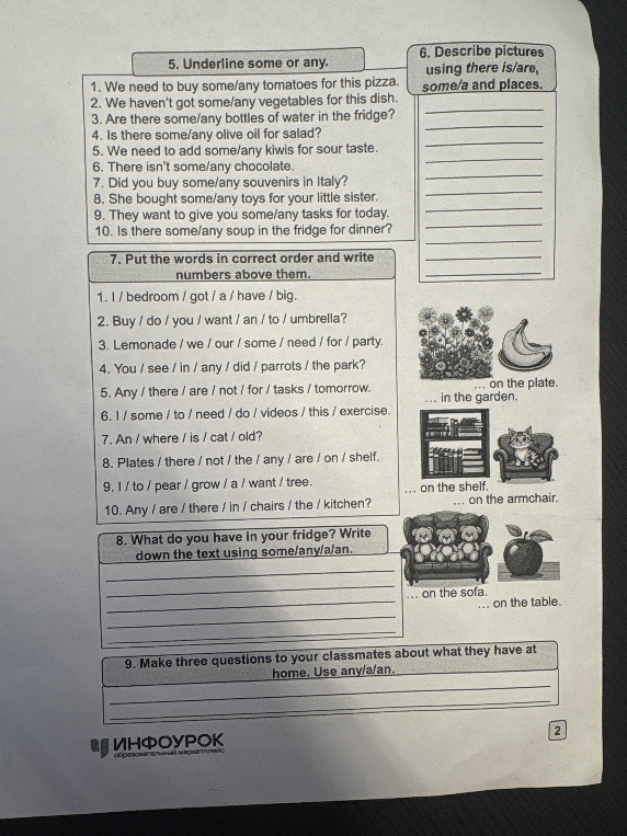 5. Underline some or any.