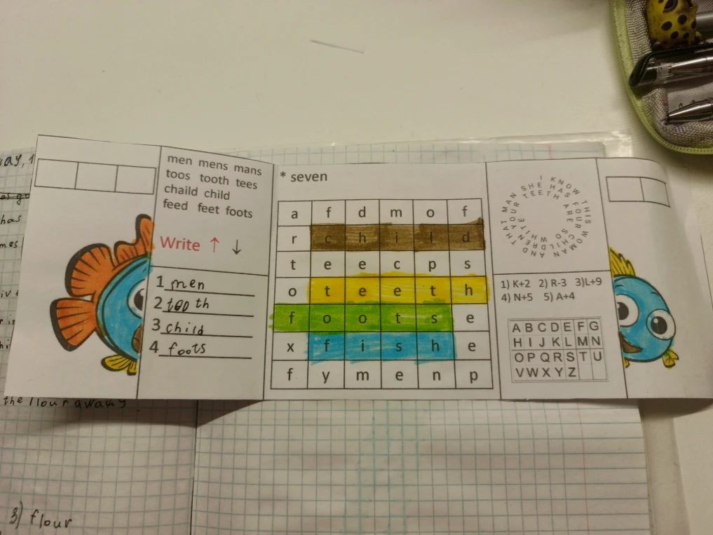 Исправление ошибок в задании на множественное число английских существительных.