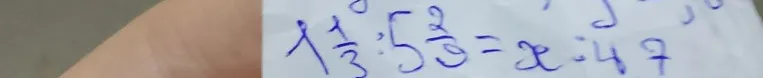 1 1/3 : 5 2/3 = x : 4 1/7