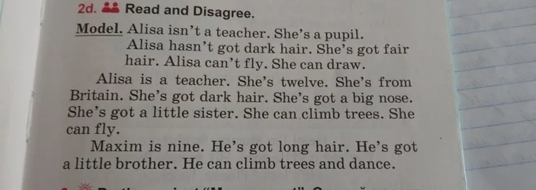 2d. Read and Disagree.