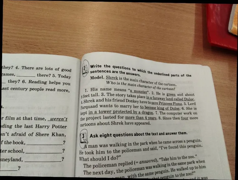 Write the questions to which the underlined parts of the sentences are the answers.