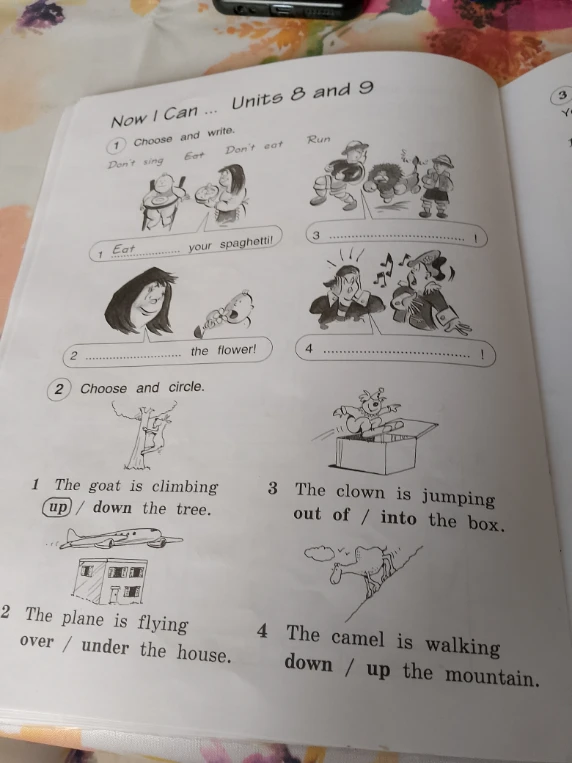 Now I Can ... Units 8 and 9 1 Choose and write.