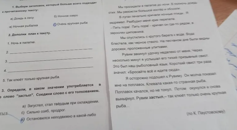1. Выбери заголовок, который больше всего подходит к прочитанному тексту: