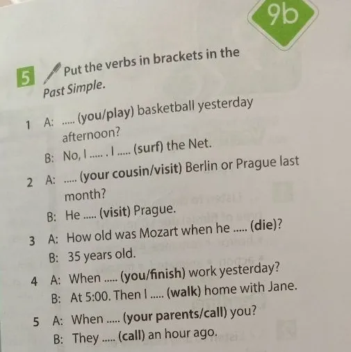 Put the verbs in brackets in the Past Simple.