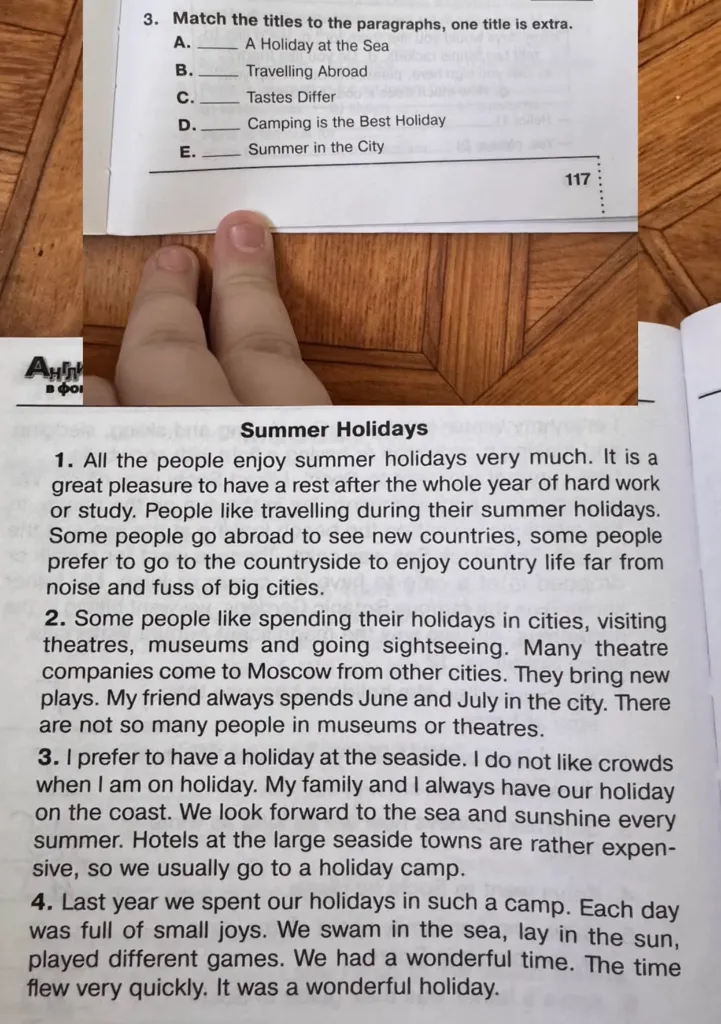 Match the titles to the paragraphs, one title is extra.