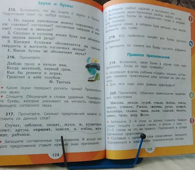215. Вспомните, что вы знаете о звуках и буквах. Подготовьте ответ на любой вопрос.