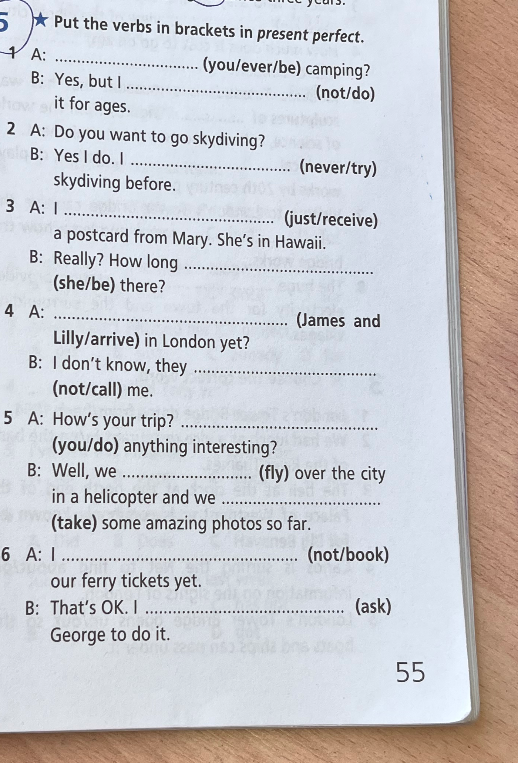 Put the verbs in brackets in present perfect.