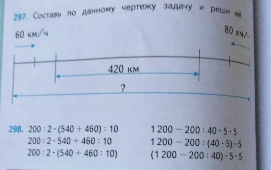 297. Составь по данному чертежу задачу и реши её.