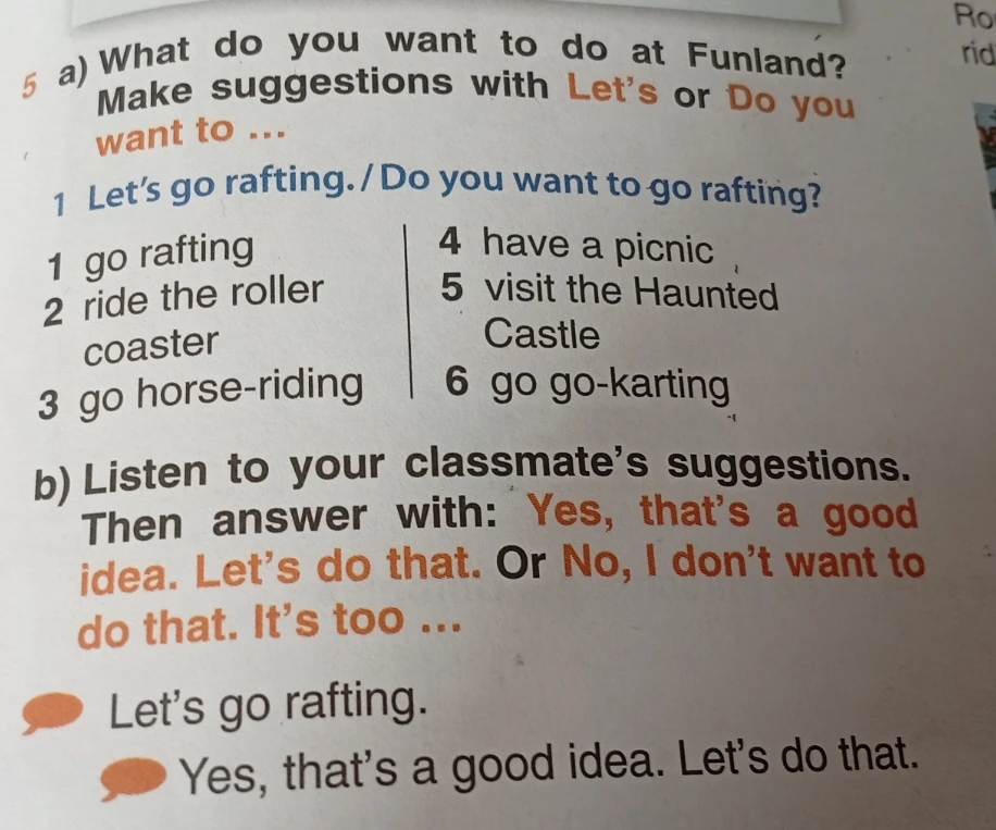 What do you want to do at Funland? Make suggestions with Let's or Do you want to...