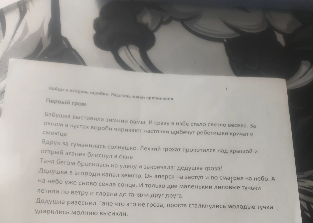 Найди и исправь ошибки. Расставь знаки препинания.