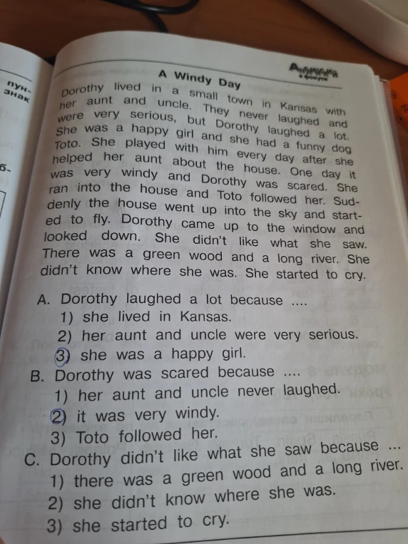 Dorothy laughed a lot because ....
