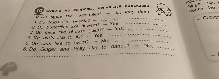 Ответь на вопросы, используя подсказки.