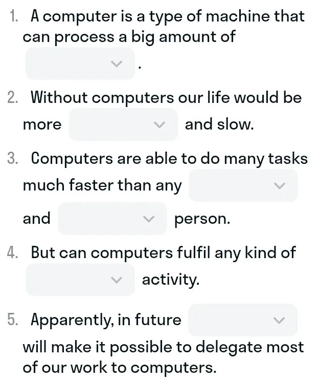 1. A computer is a type of machine that can process a big amount of