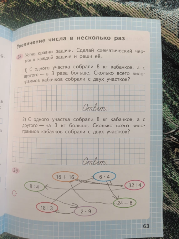 Устно сравни задачи. Сделай схематический чертёж к каждой задаче и реши её.