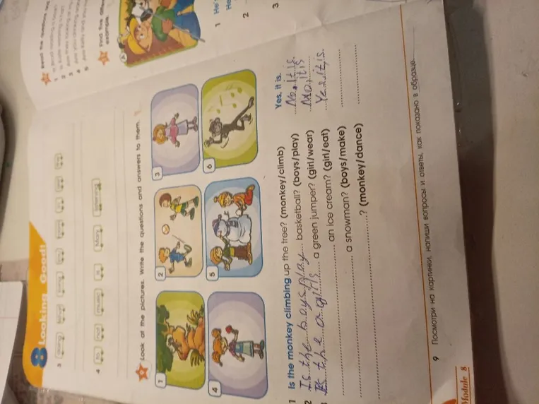Look at the pictures. Write the questions and answers to them.