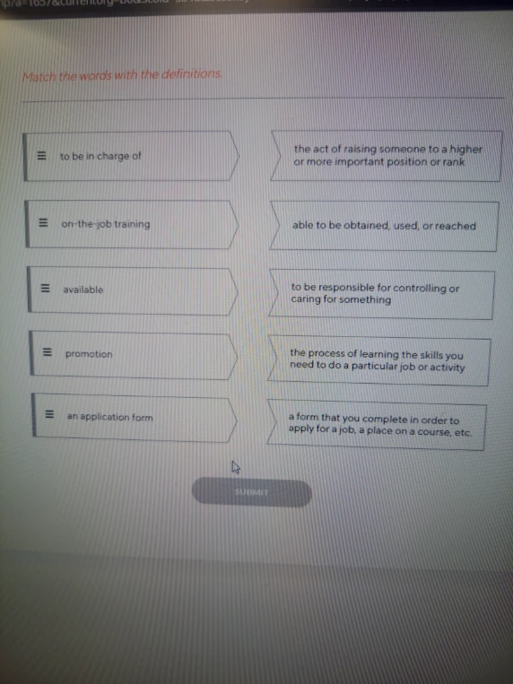 Match the words with the definitions.