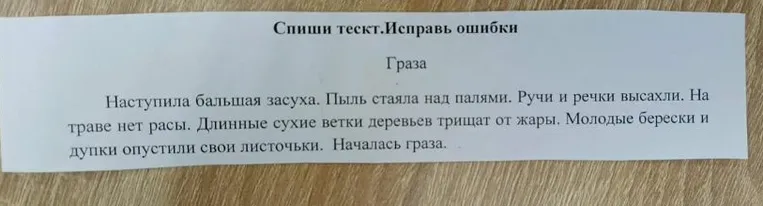 Спиши текст. Исправь ошибки