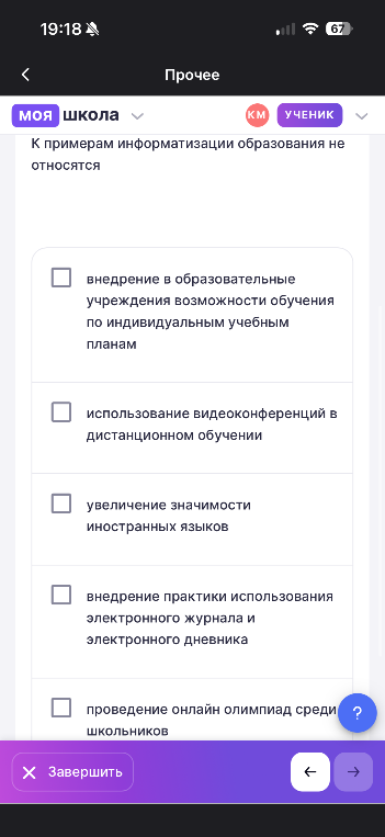 К примерам информатизации образования не относятся