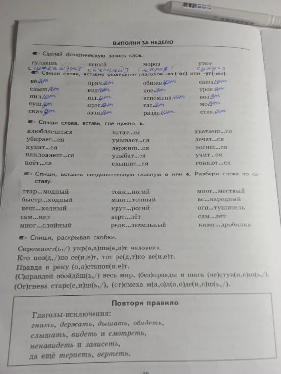 Сделай фонетическую запись слов.