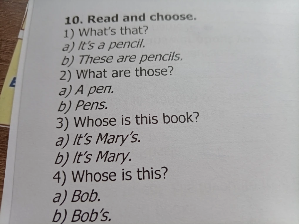 10. Read and choose.