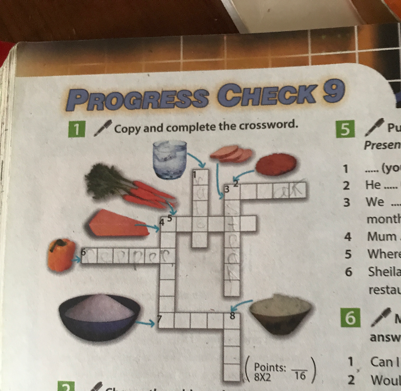 Copy and complete the crossword.