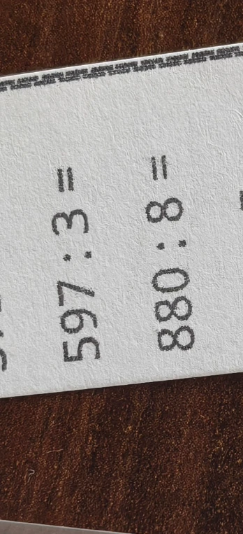 597 : 3 = и 880 : 8 =