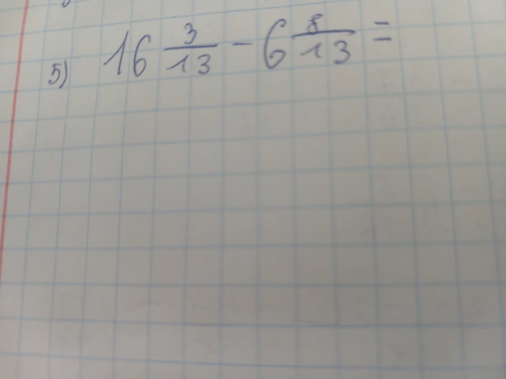 16 3/13 - 6 8/13 =