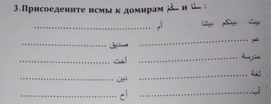 Присоедините исмы к домирам (на) и (кум)