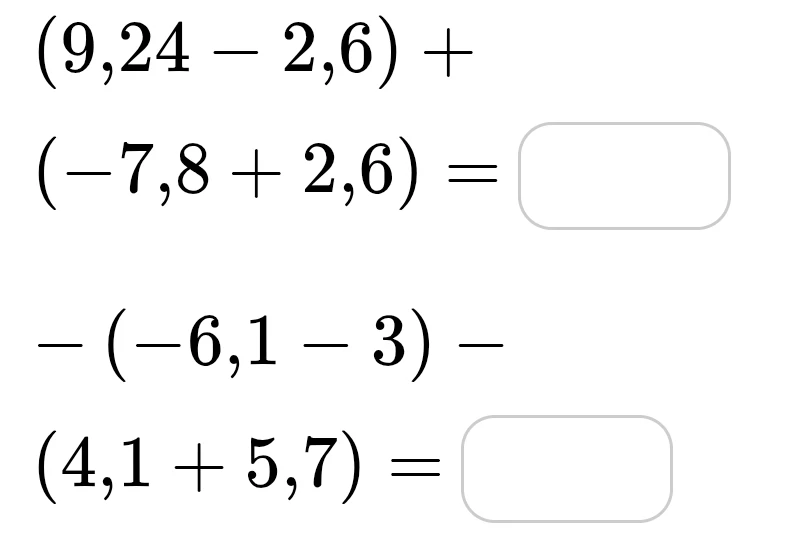(9,24 - 2,6) + (-7,8 + 2,6) =