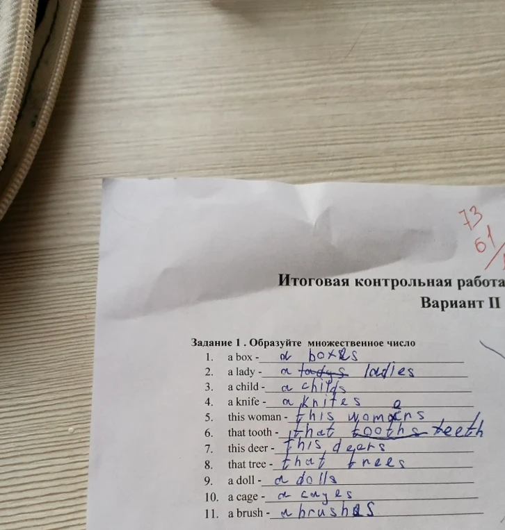 Задание 1. Образуйте множественное число