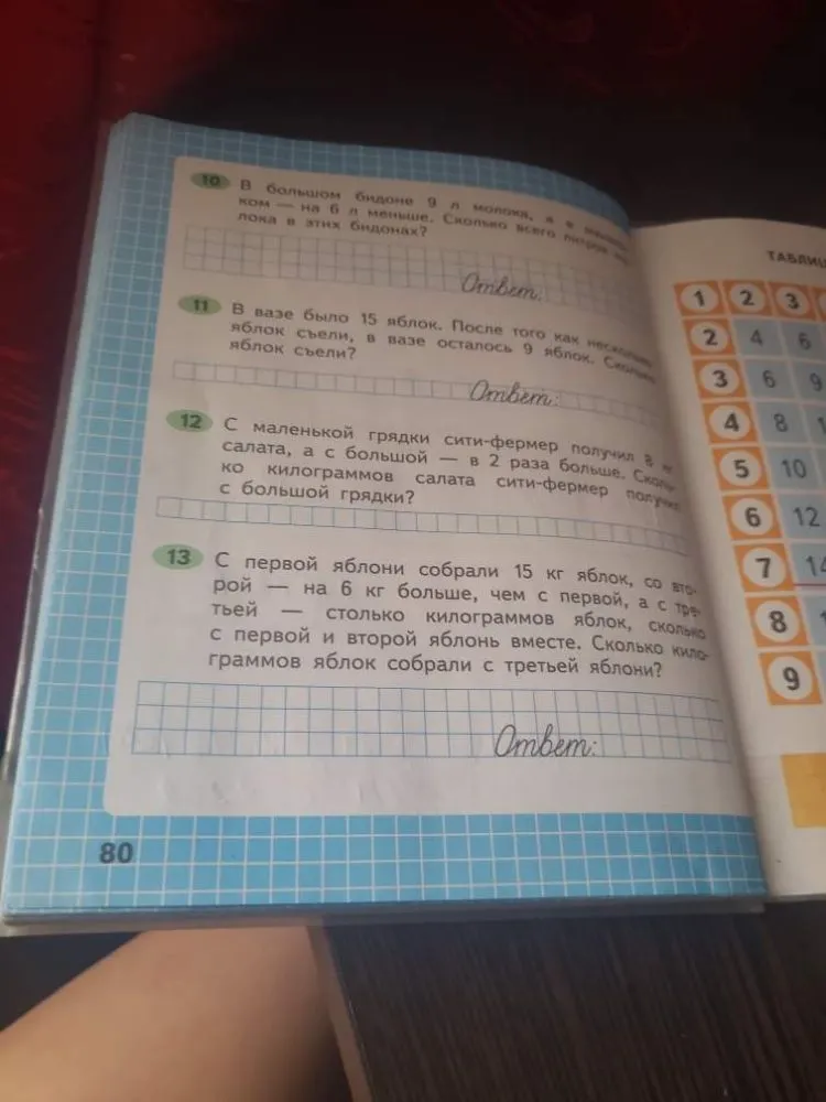 В большом бидоне 9 л молока, а в маленьком — на 6 л меньше. Сколько всего литров молока в этих бидонах?