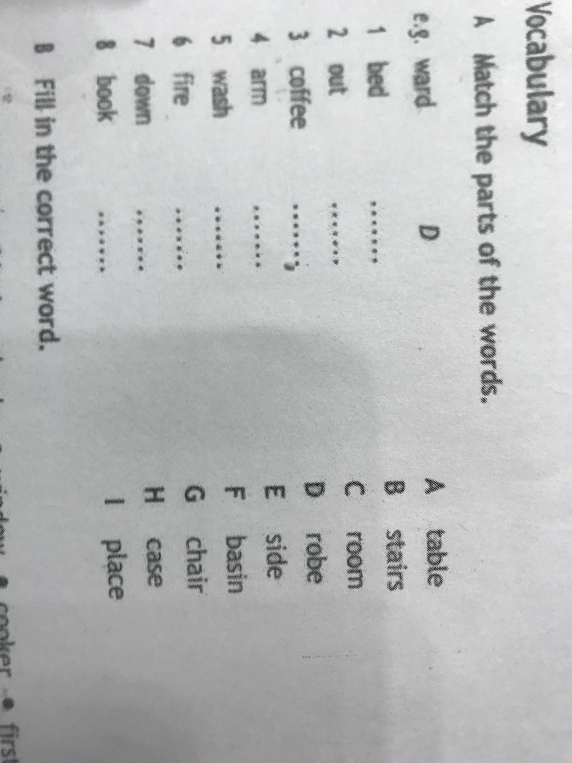 Match the parts of the words.
