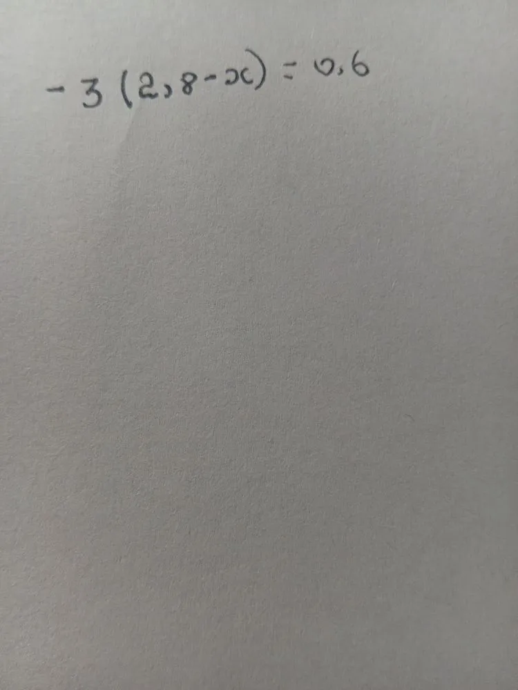 -3(2.8 - x) = 0.6