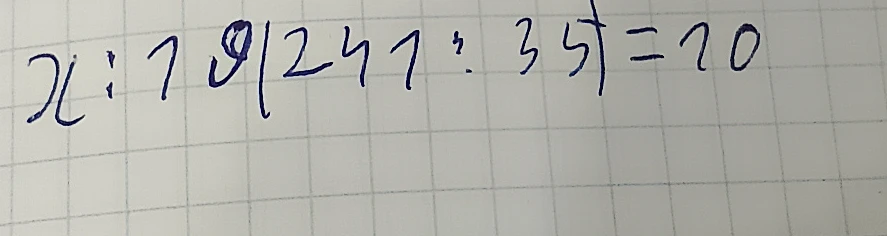 x : 18(241 : 35) = 10