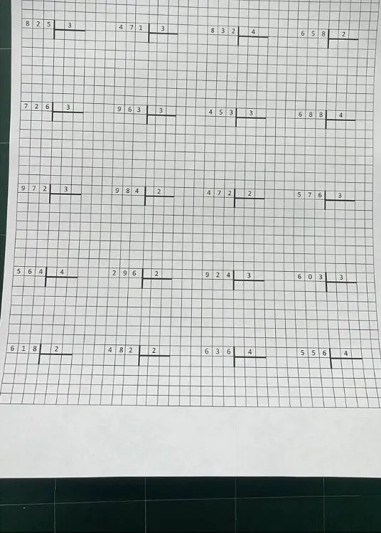 825 / 3, 471 / 3, 832 / 4, 658 / 2