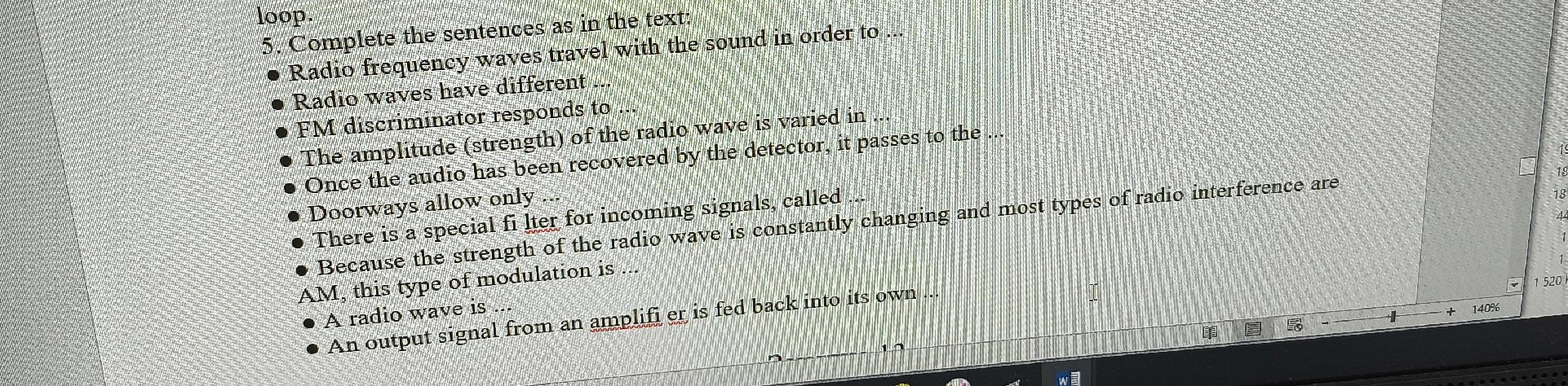 5. Complete the sentences as in the text: