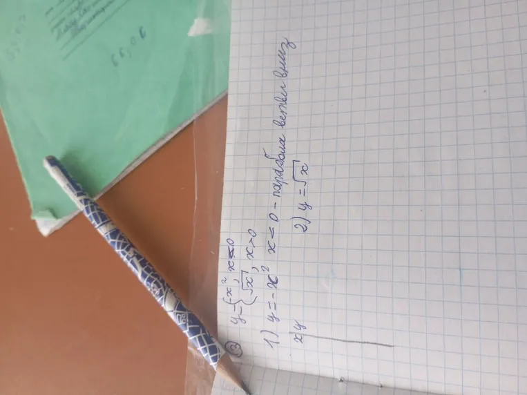 y = \begin{cases} -x^2, & x \le 0 \\ \sqrt{x}, & x > 0 \end{cases}